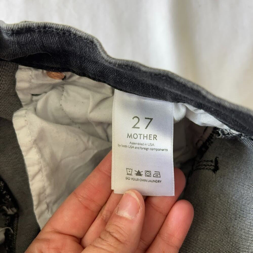 MOTHER The Rascal Ankle Snippet Jeans Sz 27 Stealing Shadows Distressed Denim - Picture 6 of 12